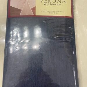 Verona Navy Vinyl Tablecloth